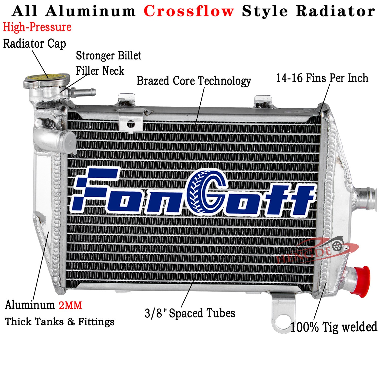 Aluminum Radiator Fit 1998-2005 2000 2001 Honda SP1 RC51 RVT1000 RVT1000R