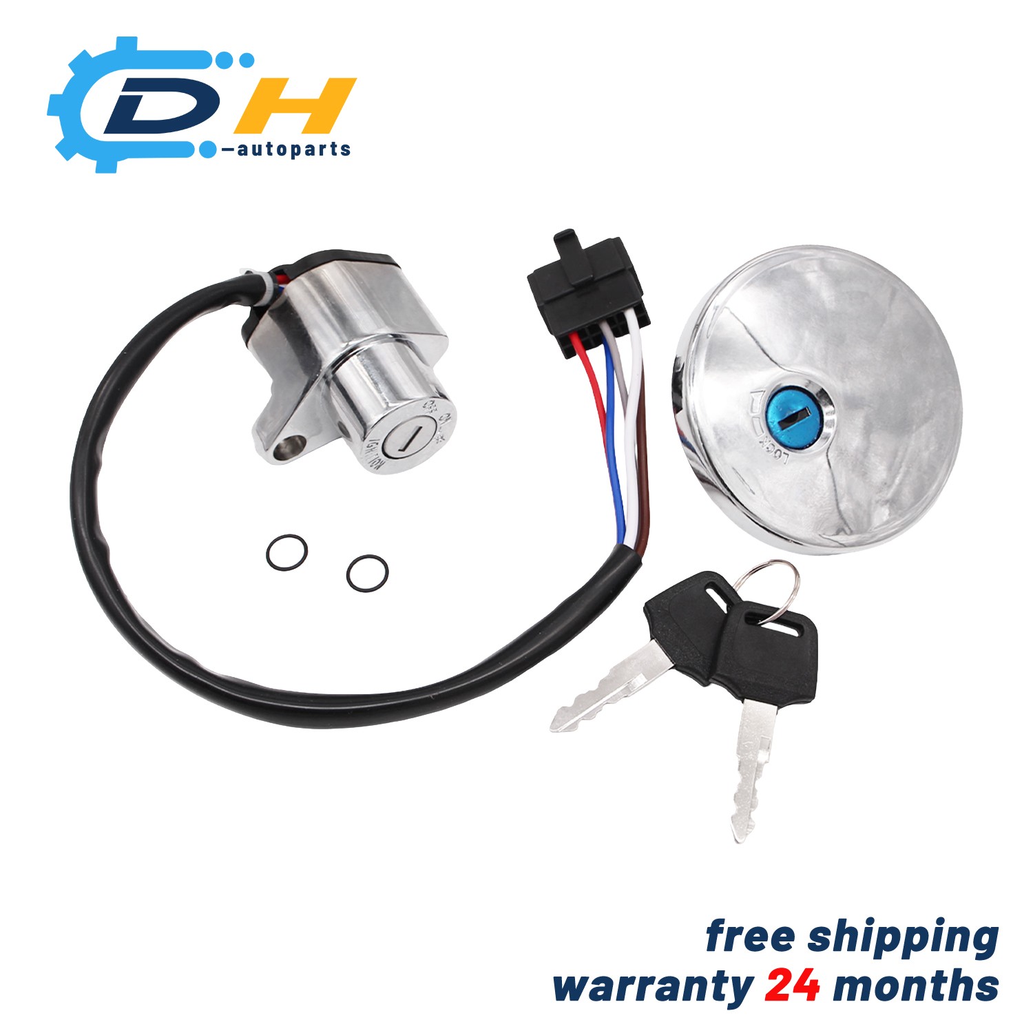 Ignition Switch Fuel Cap Lock Set 2 Keys for Kawasaki Vulcan 500 800 27005-1188