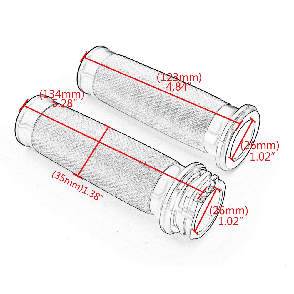 1″ Motorbike Handlebar Hand Grips None-Slip Fit For Harley Honda Suzuki Kawasaki