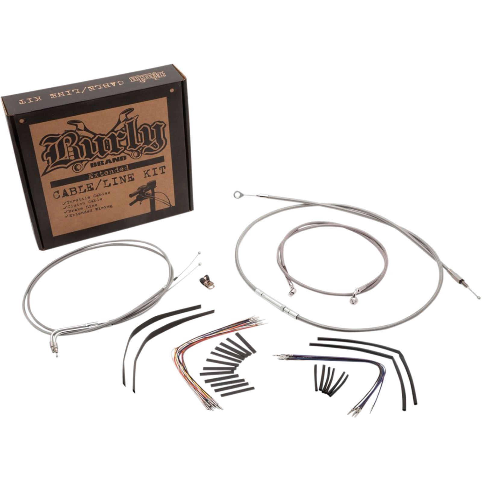 Complete Stainless Braided Handlebar Cable/Brake Line Kit For 14″ B30-1049