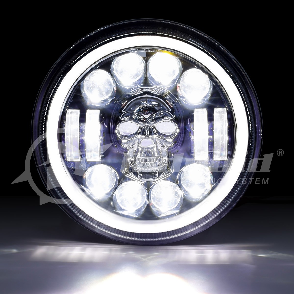7″ Inch RGB LED Headlight DRL Hi-Lo For Harley Heritage Softail Classic FLSTC