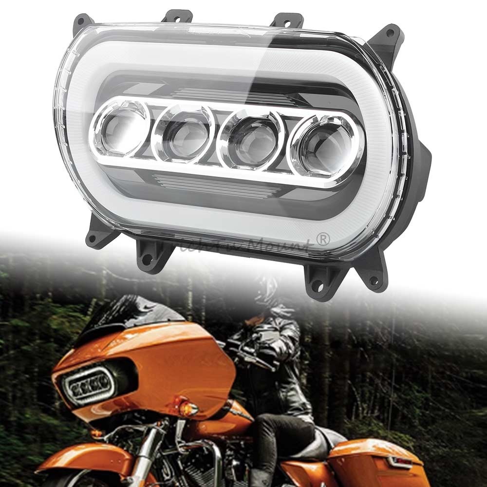Amber DRL LED Headlight For Harley Road Glide FLTRX Special FLTRXS 2015-2025
