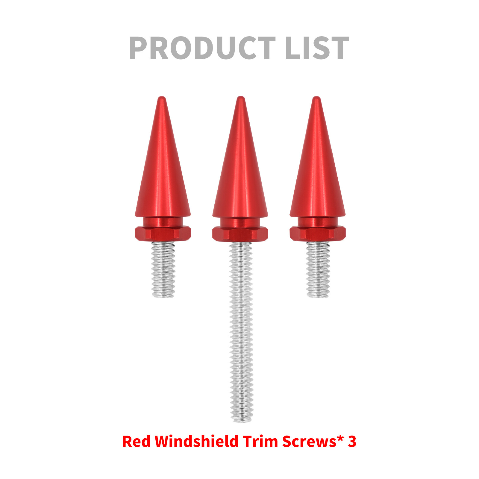 3x Red Spike Windscreen Windshield Screws For Harley 14-23 Street Electra Glide