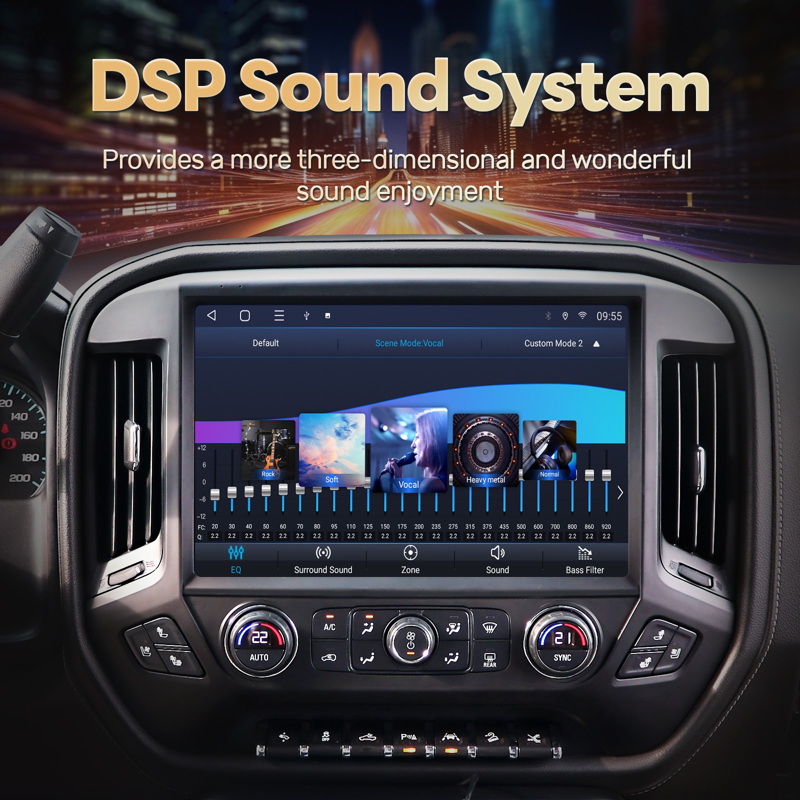13.1″ Radio Estereo De Pantalla Para Chevy Silverado GMC Sierra 2014-2018 8+256G