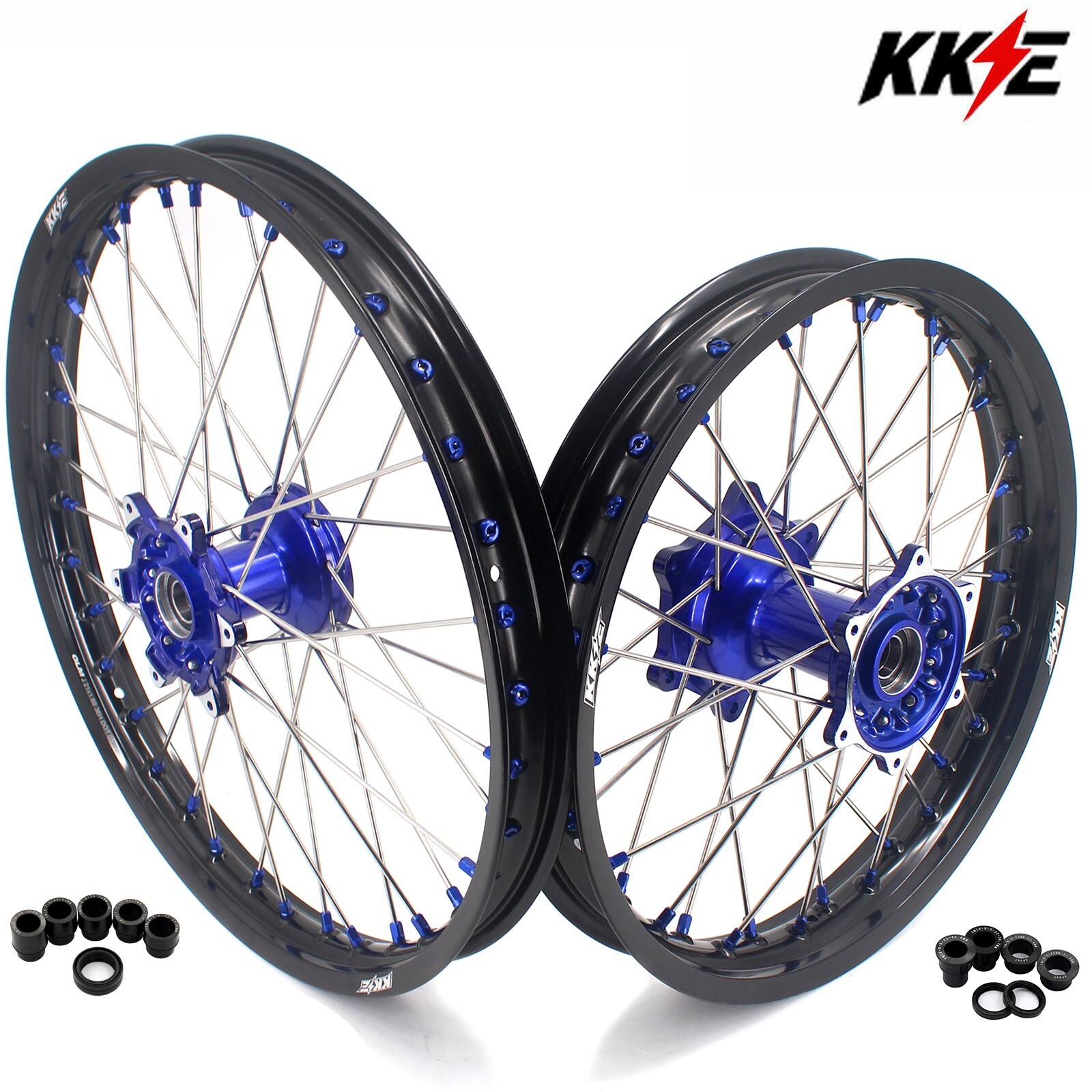 KKE 21/19 Cast Wheels for Yamaha YZ125 YZ250 1999-24 YZ250F YZ450F 03-2024 Rims