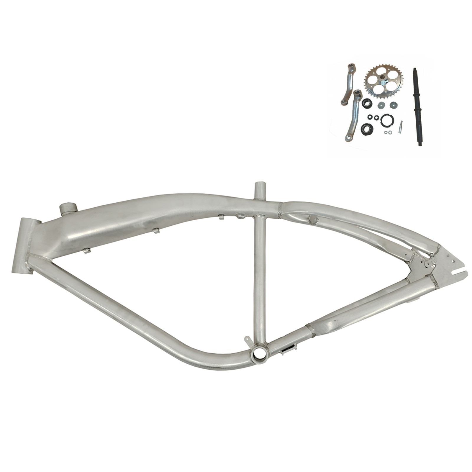 Brushed Alum Gas Frame 3.4L, 135mm Dropout Gas Tank Built-in w/36T Wide Crank