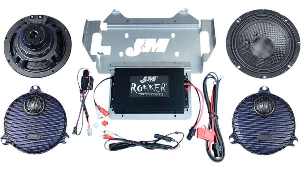 J&M ROCKKER XXR XXR EXTREME 400w 2-Speaker Amp Install Kit Harley Touring 14-20