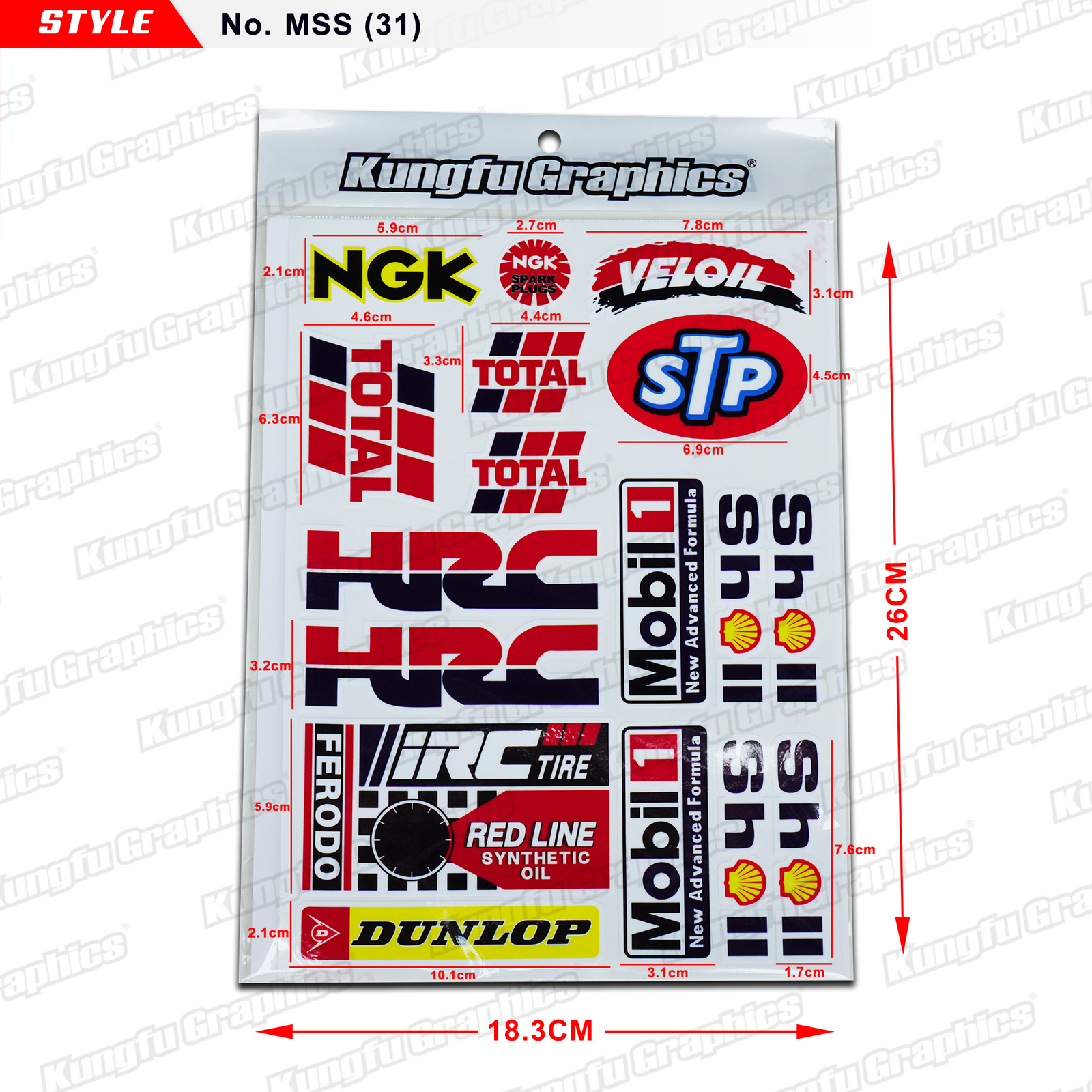 Racing HRC Motocross Stickers Dirt Bike Decal ATV Car Motorcycle Wheel Deco Red