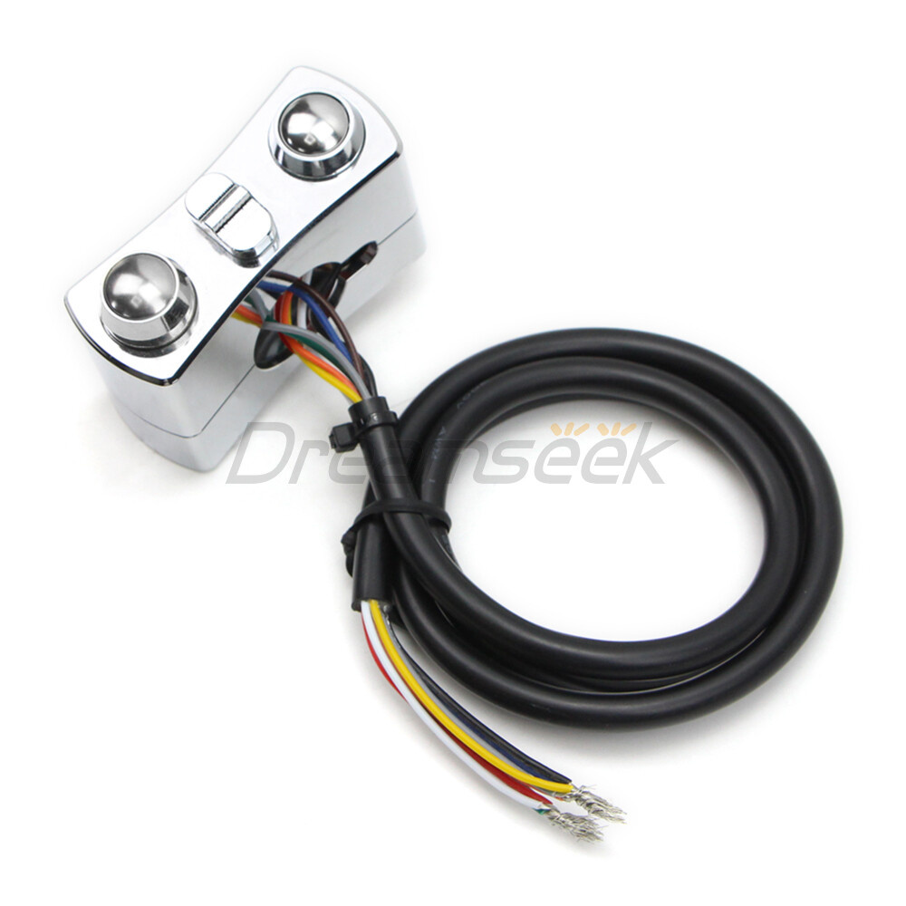 1” Handlebar Control Switch Button Horn Turn Signal Universal for Harley Chrome