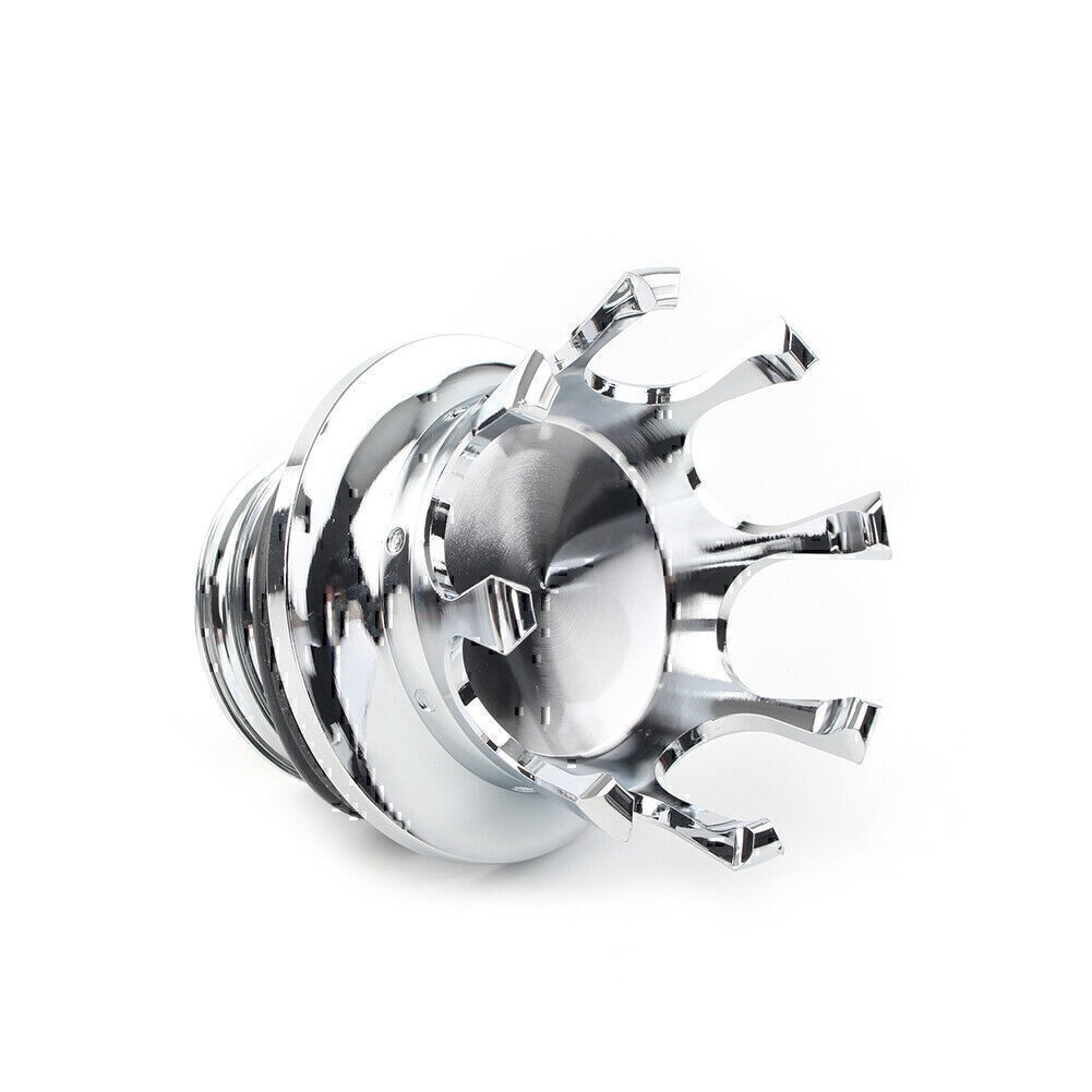 Chrome Fuel Gas Cap King Crown Right Thread For Harley Sportster Touring Dyna