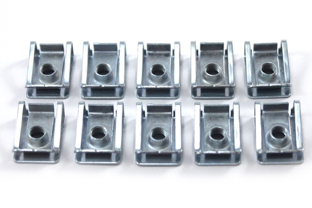 10x m5 Threaded Metal Clips Fairing Panel Slide On Captive U Nut Motorcycle Nuts