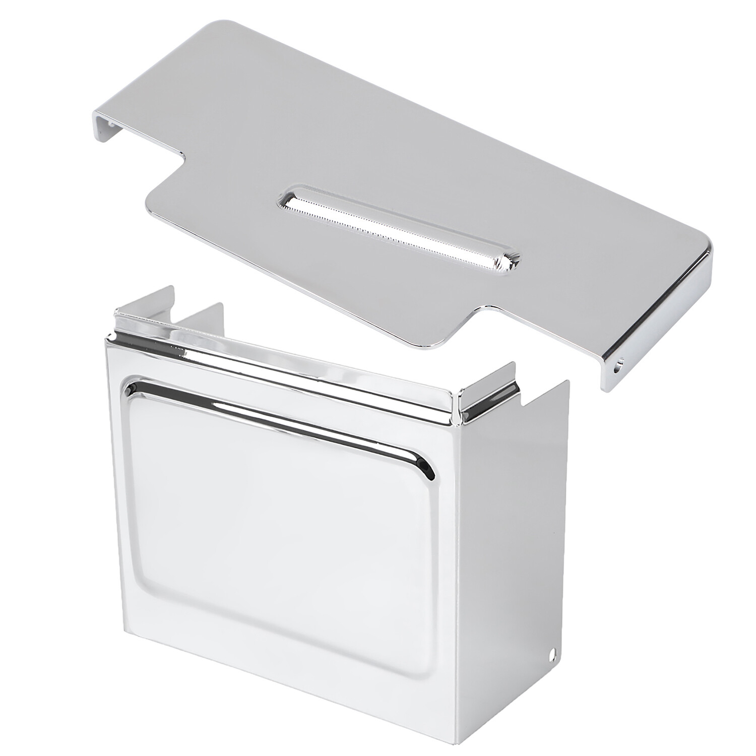 Chrome Battery Box Side Cover Top Lid For Harley Dyna Super Wide Glide Low Rider