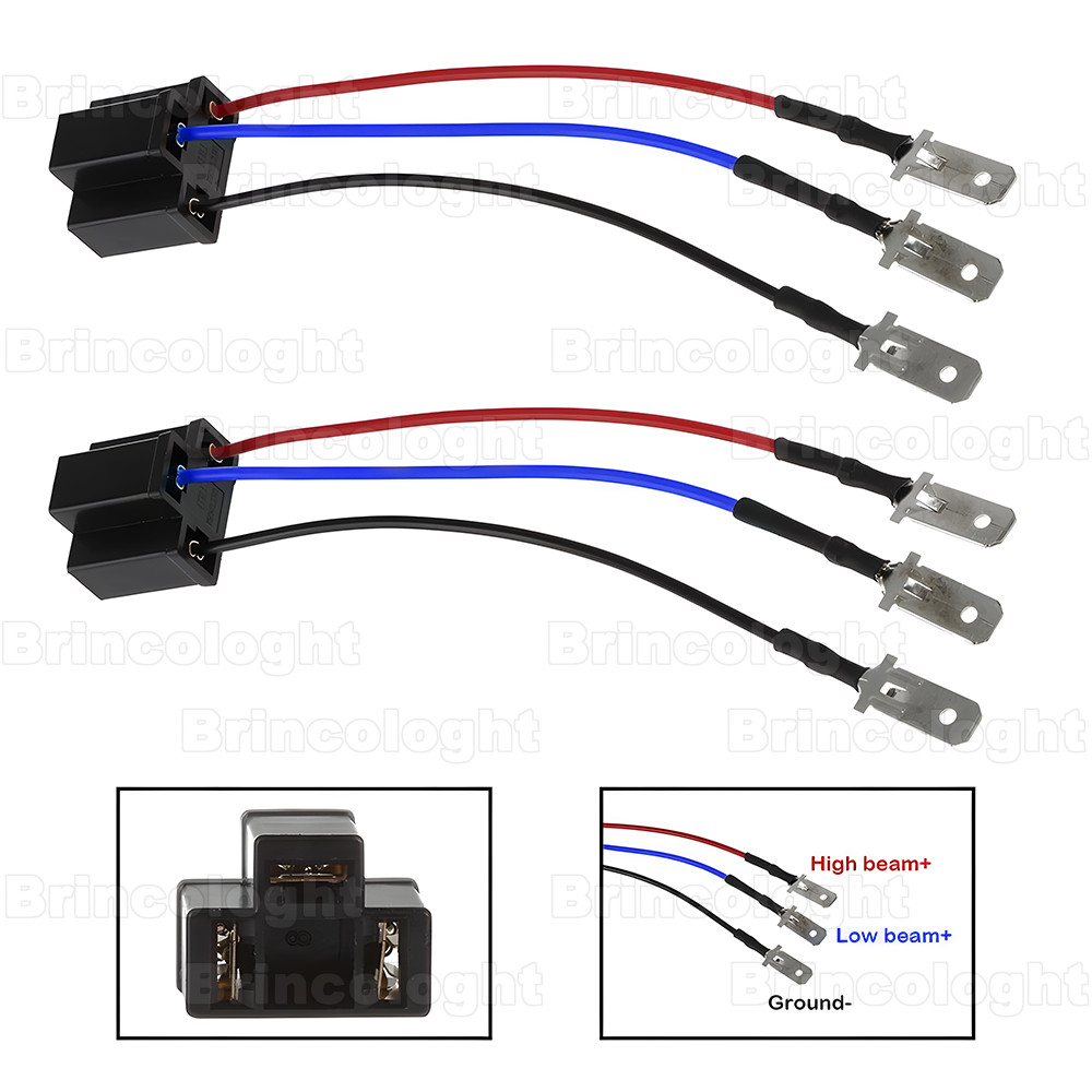 2x H4 9003 HB2 Wire Harness 4×6″ 5×7″ 7×6″ Headlight Connector Adapter Socket a