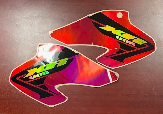 HONDA XR80R XR 80R XR80 GRAPHIC RADIATOR SHROUD HOLOGRAPHIC DECAL 2001 TO 2003
