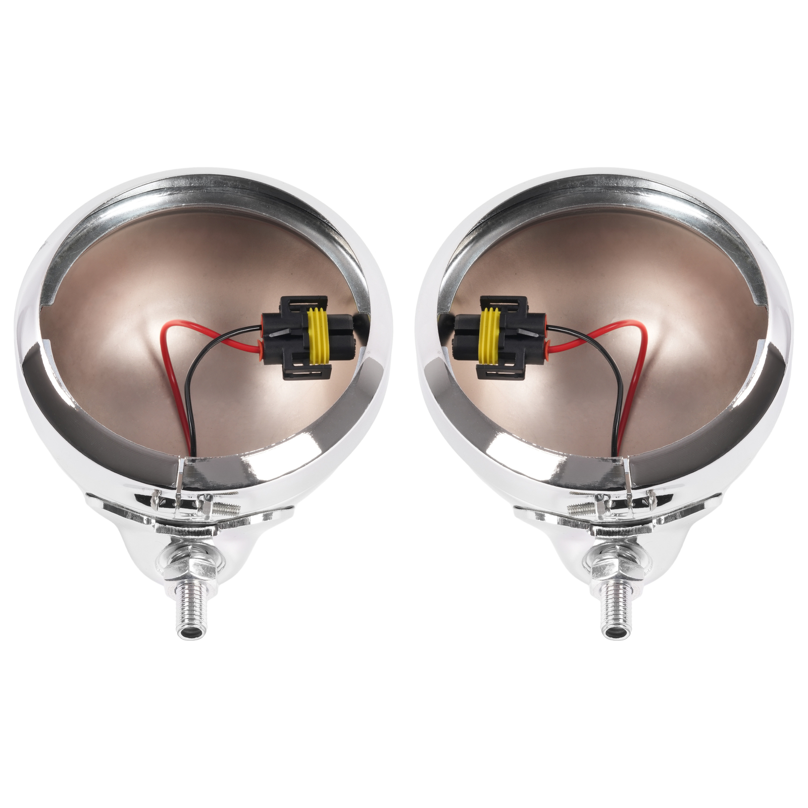 2x 4.5” Fog Passing Light Housing Chrome LED For Harley Street Glide/Road King