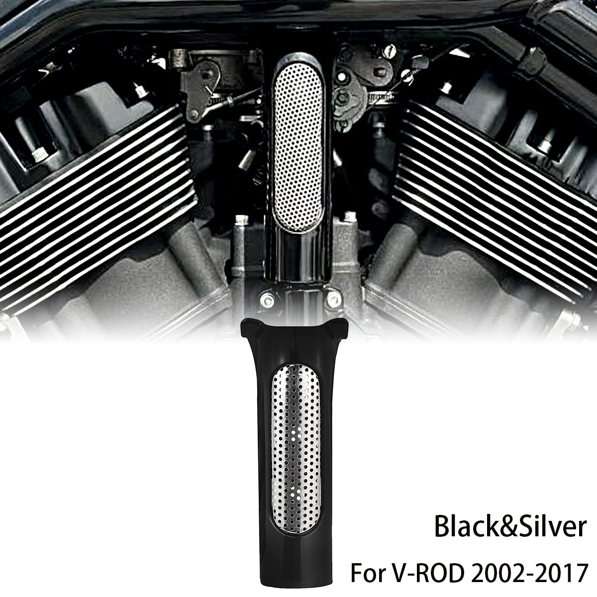 Motorcycle Black Silver Hose Cover Guard For Harley Vrod V-Rod Night Rod 02-17