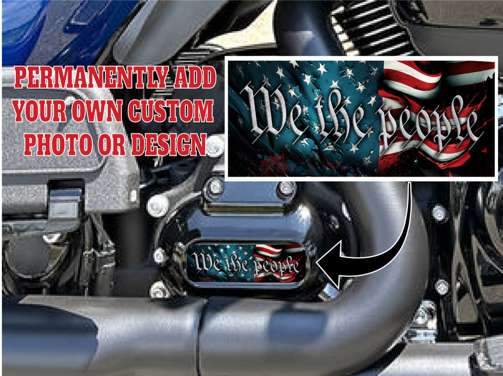 Custom Photo – Image M8 Transmission Cover Insert. Fits Harley Davidson M8 Motor
