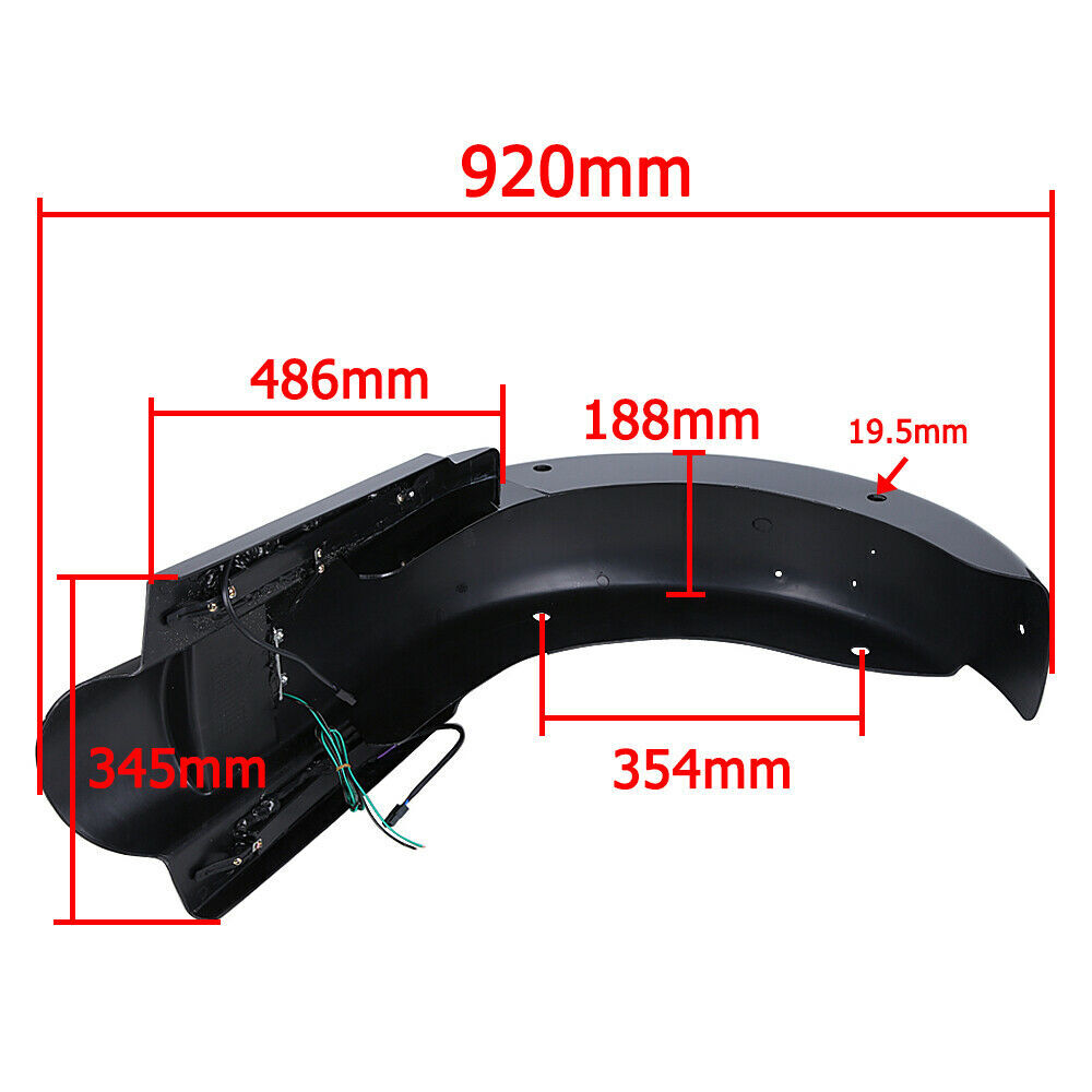 CVO Style Rear Fender System W/LED For Touring 1993-2008 Road King Street Glide
