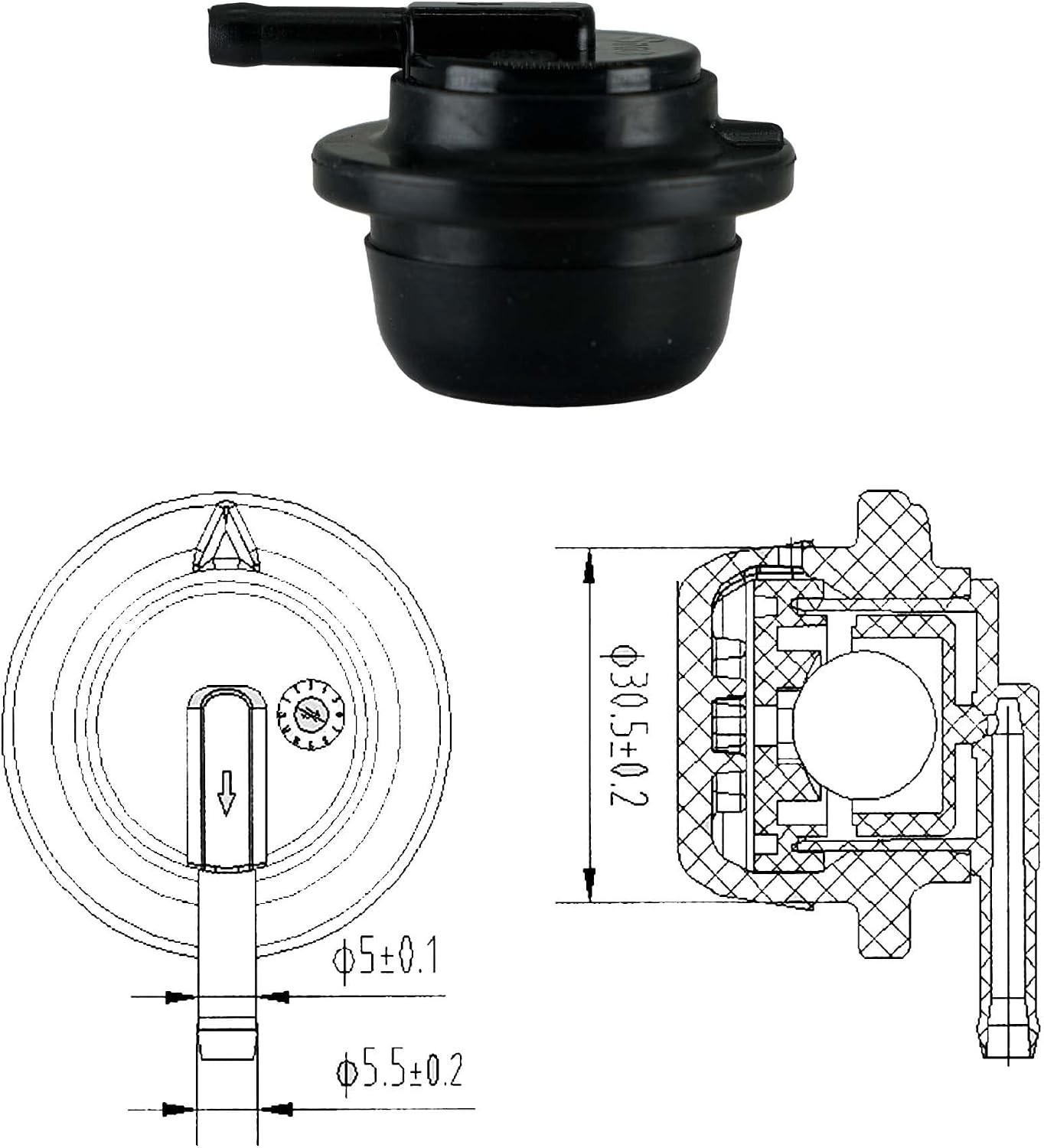 Gas Fuel Tank Vent Valve Grommet For Generac GP5500 GP6500 Generator 0J7921