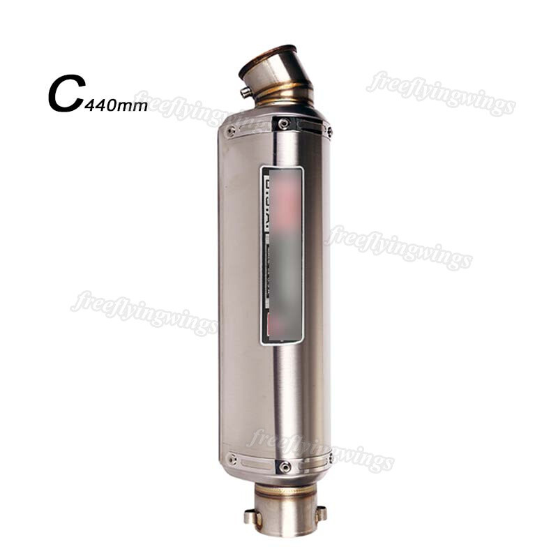 Stainless Steel Exhaust Pipe Muffler Tips Slip On 51MM Right Side Pipe Motocycle