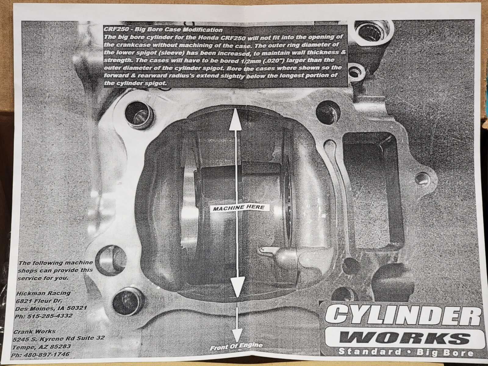 Cylinder Works +3mm Big Bore Bare Cylinder Honda CRF 250R 2004-09 / 250X 2004-17
