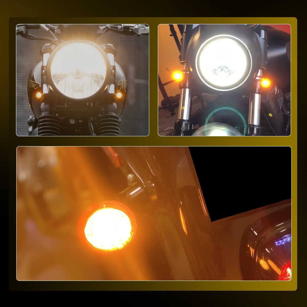 Motorcycle Turn Signal Lights Mini Bullet Blinker Amber Indicator Light 1-10Set