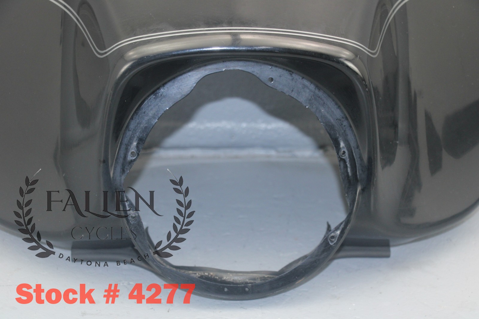2008 Harley Electra Glide Front Outer Fairing VIVID BLACK SILVER STRIPES #4277