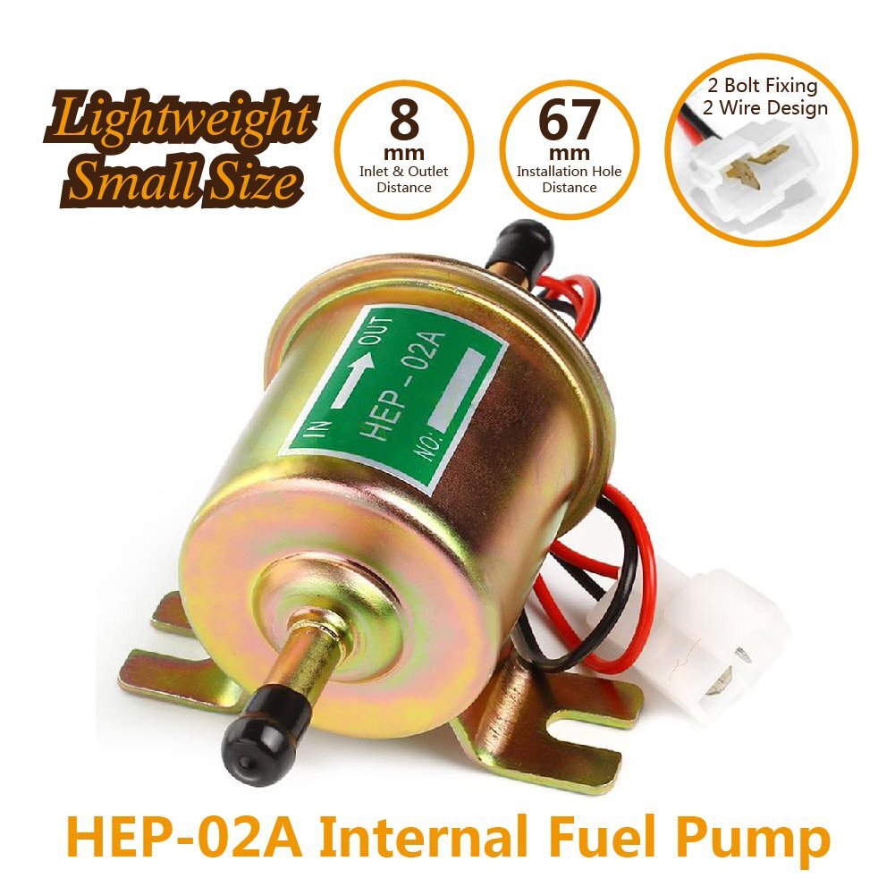Universal 12V Electric Fuel Pump Diesel Gas 5/16 Inch Inline 4-7PSI Low Pressure