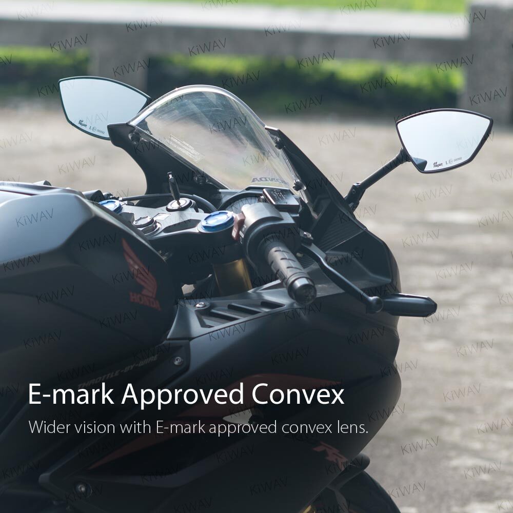KiWAV Redline Motorcycle Mirrors Fairing Mount for 2004-2009 Suzuki GS 500F