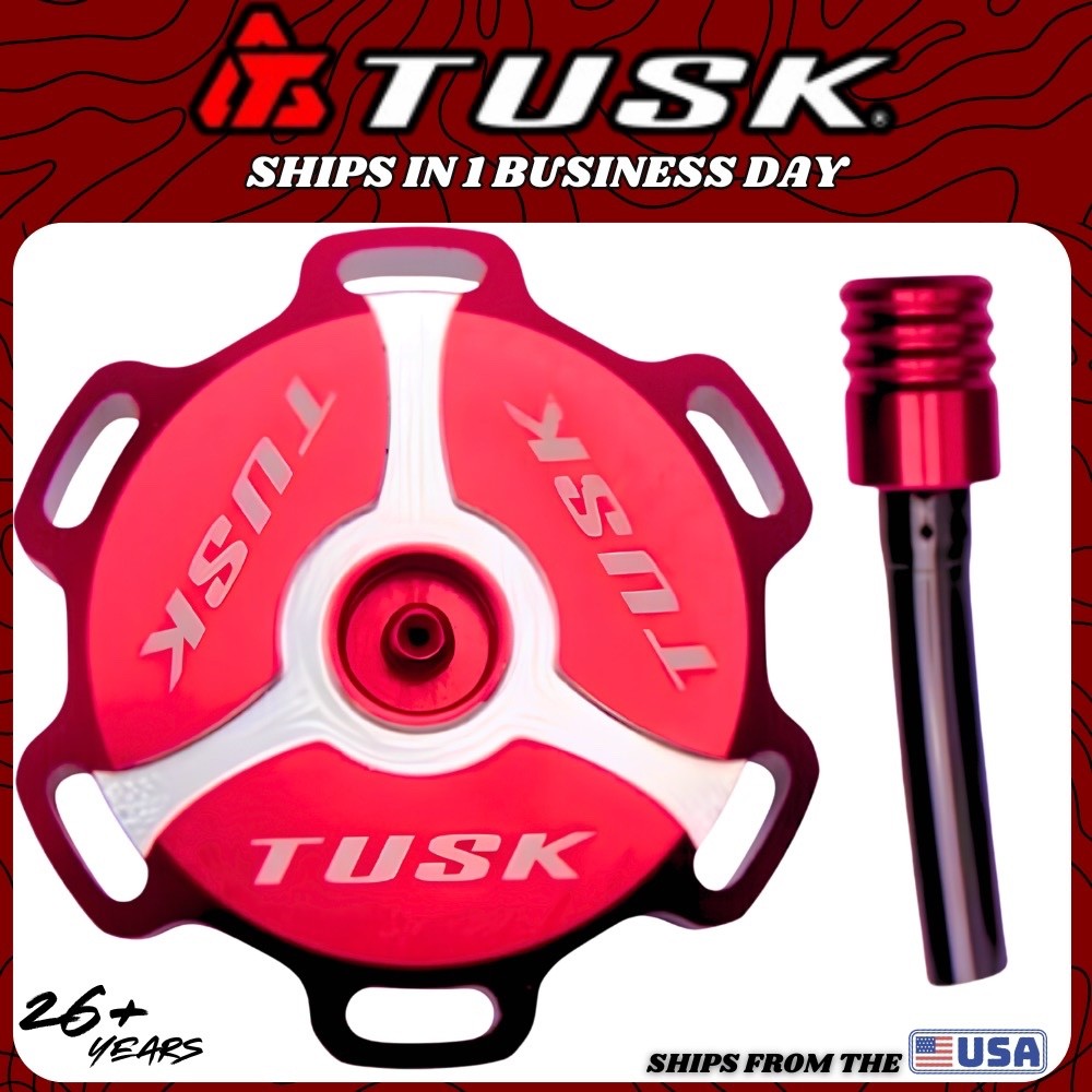 Tusk Gas Cap 2005–2009 Honda CRF450X CRF 450X Fuel Petrol Tank Lid Aluminum Red