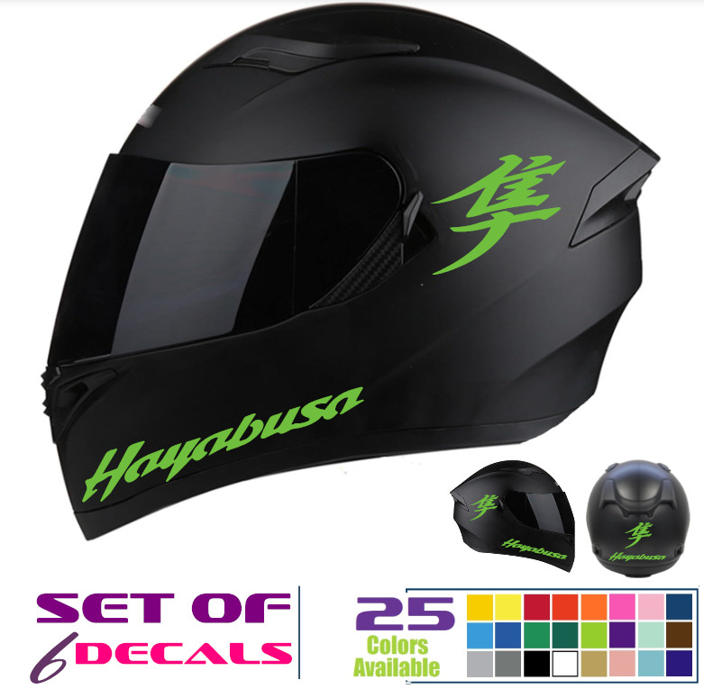 Helmet decal 6-pieces kit. Custom Bike Helmet Decal Set for Suzuki Hayabusa