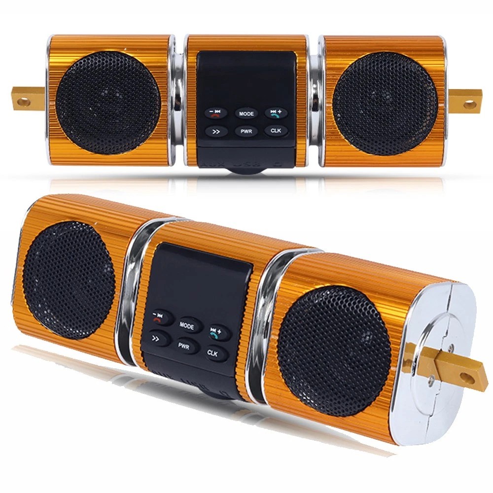 Waterproof Bluetooth Motorcycle Audio Stereo Speaker System MP3 USB AUX FM Radio