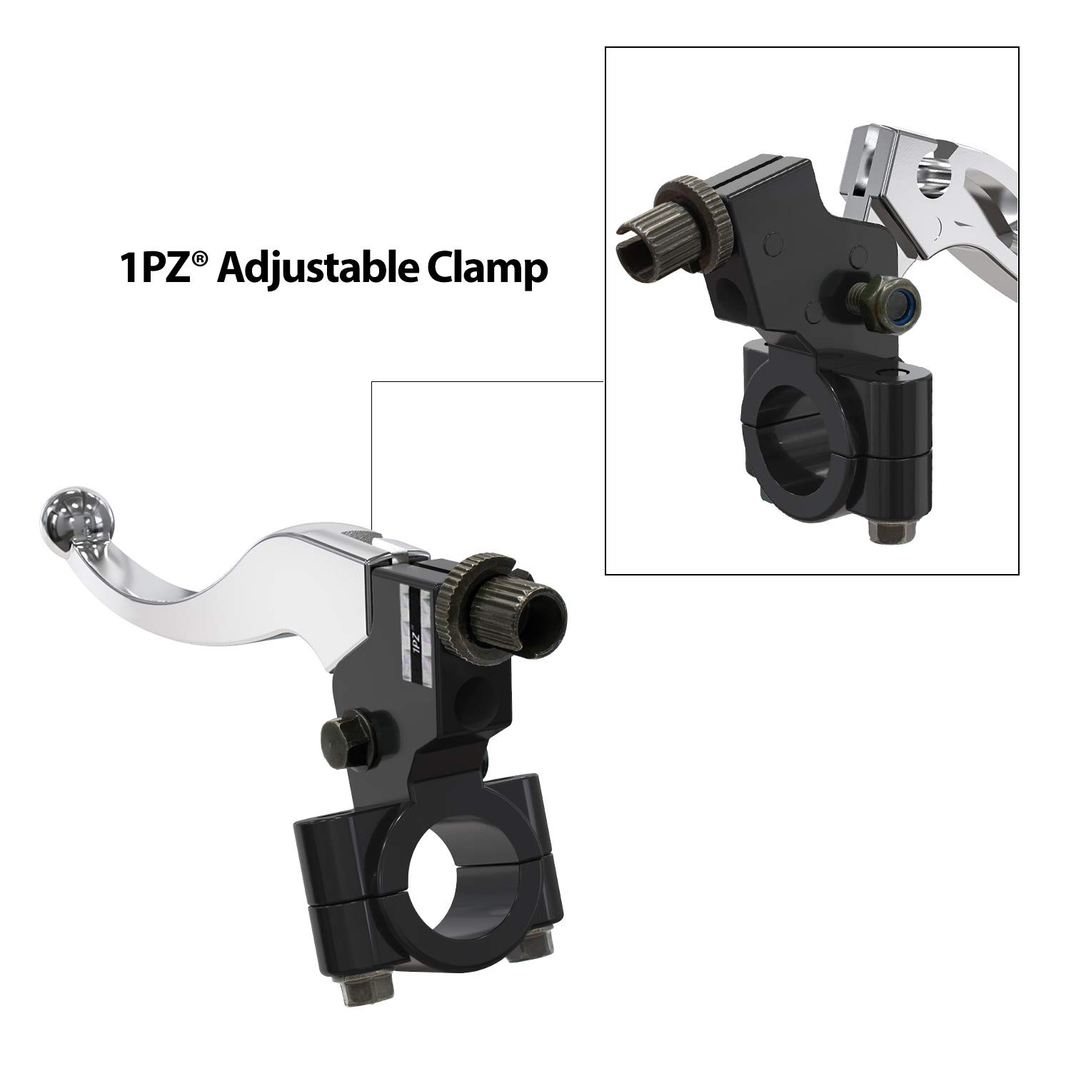 1PZ SL1-C39 7/8” Handlebar Left Clutch Lever + 39″ Cable Silver