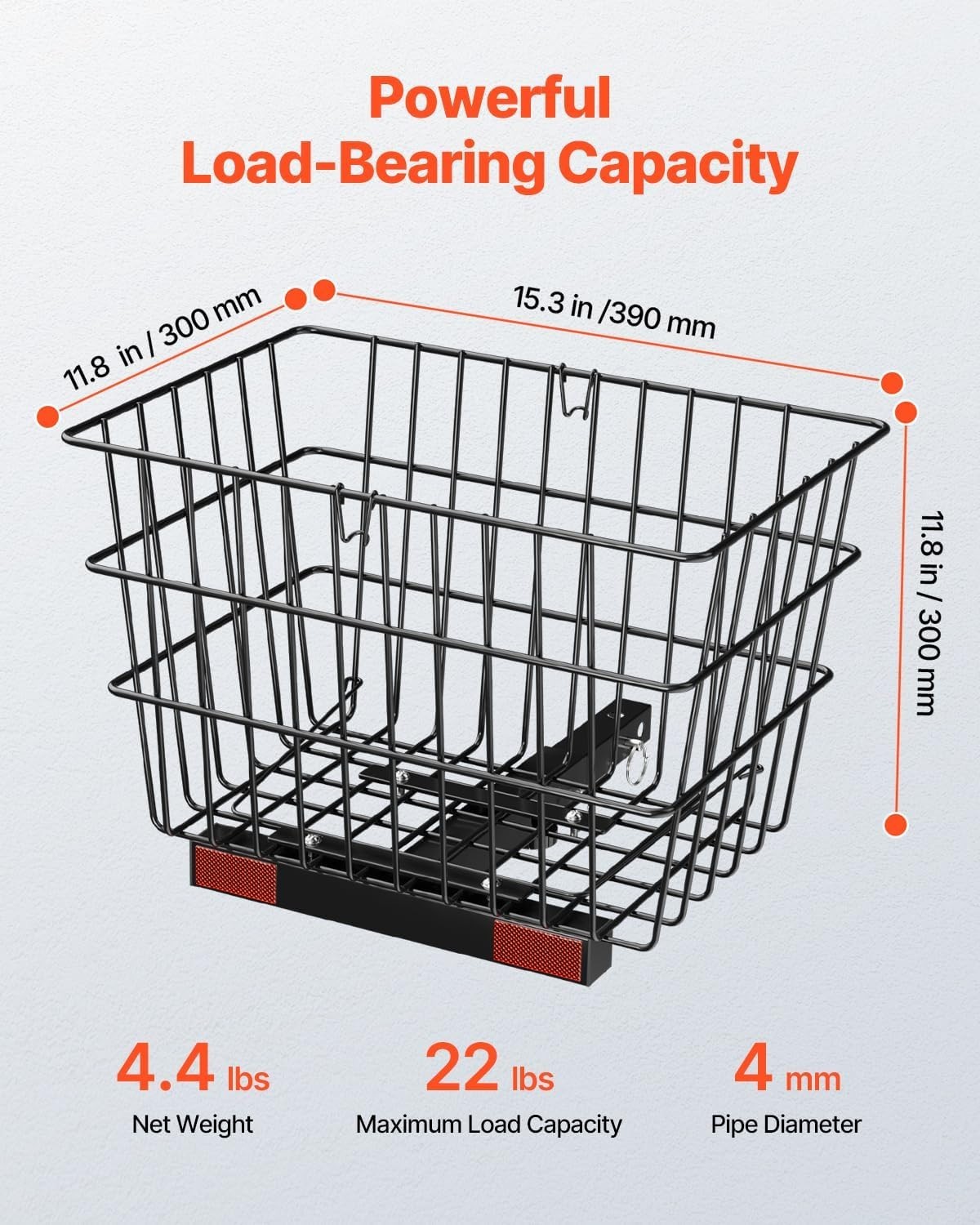 Spacious Mobility Scooter Basket with Easy Installation & Rust-Proof Design