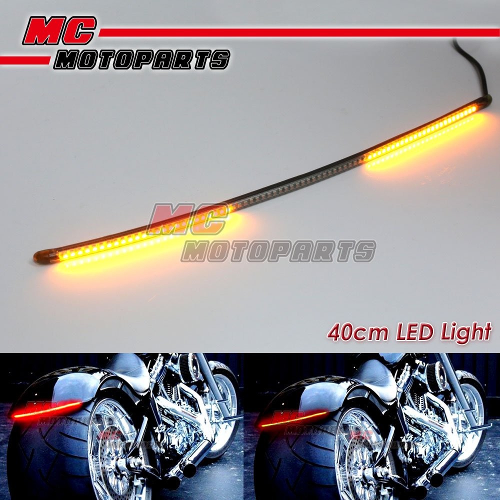 US AMP-Z 42cm LED Blinker Brake Light Tail Bar For Honda Kawasaki Motorcycle