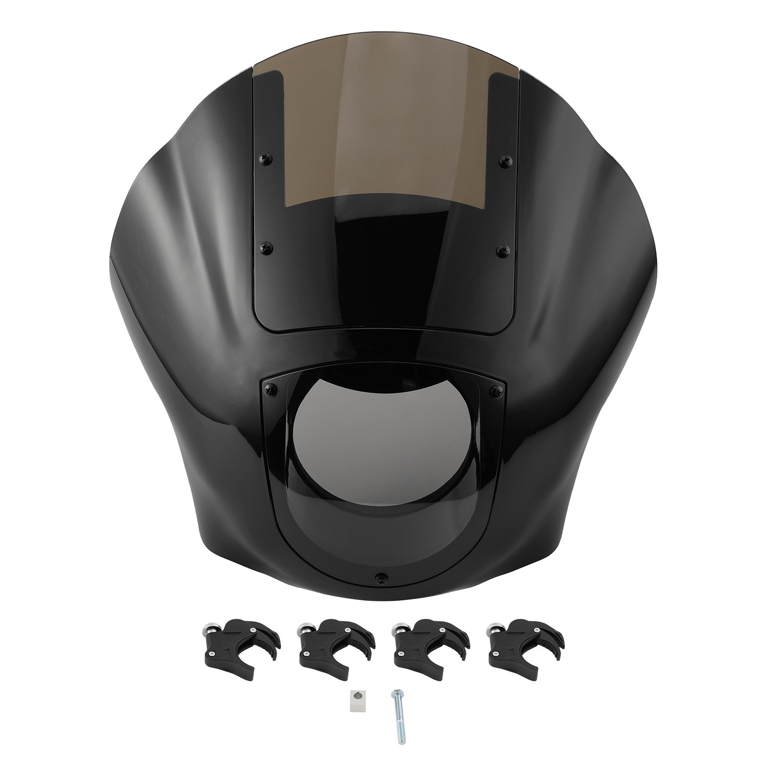 Quarter Headlight Fairing Windshield w/ 49mm Fork Clamp Fit For Harley Dyna 06+