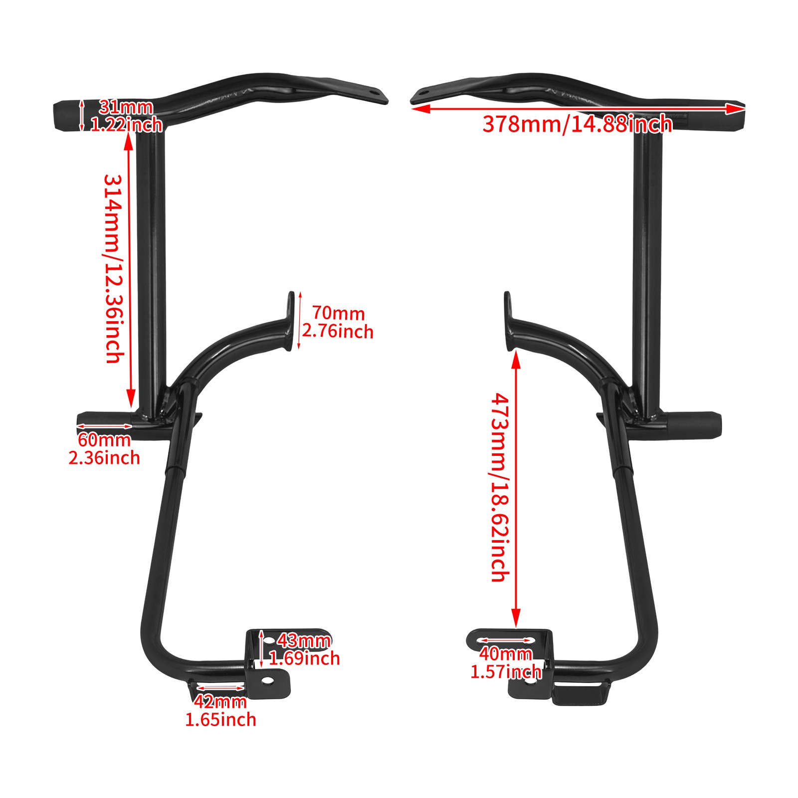 Saddlebag Bracket Rails Guard Crash Bar For Harley Touring Road King Glide 14-24