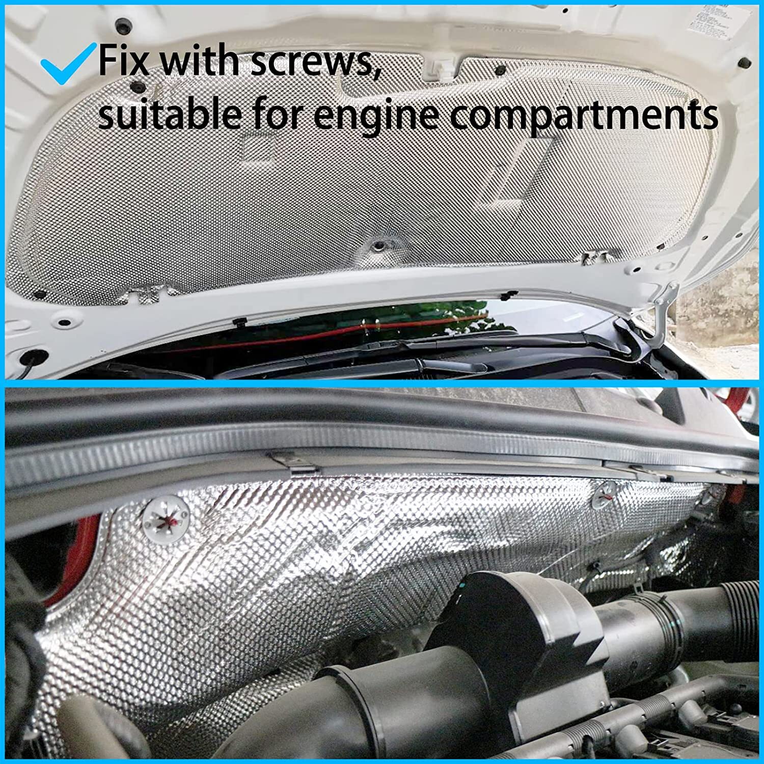 Embossed Aluminium Fit Car Exhaust Heat Shield Kit, 28” x 20” 1800F Continuous