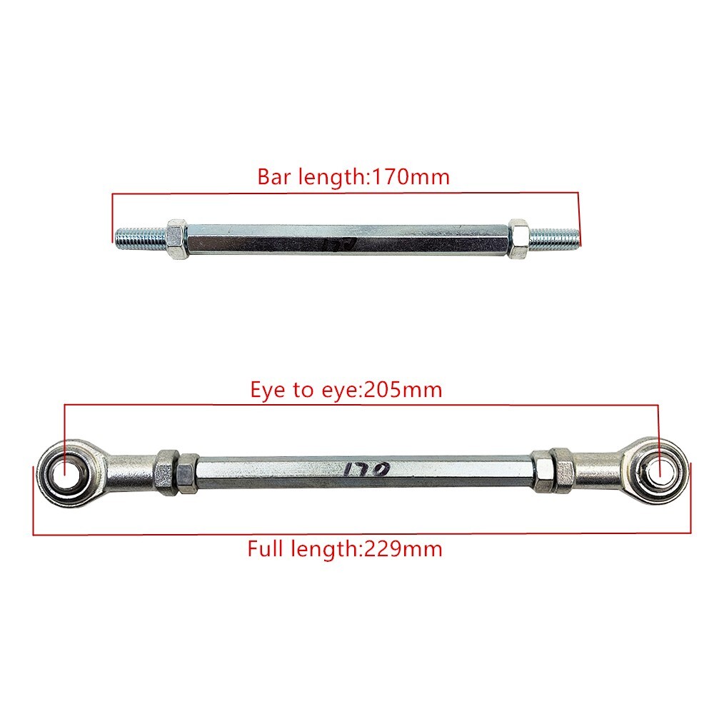 ATV M8 170MM/6.69In Steering Linkage Tie Rod 8mm Ball Joint Thread Kit Drag Link