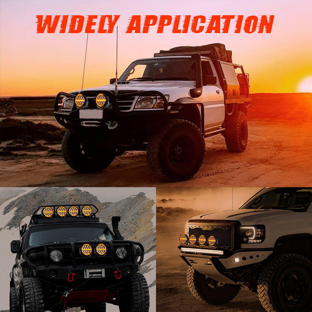 Pair 6.5″inch Black LED Driving Lights Spot Round Work 4×4 SUV Offroad Truck DRL