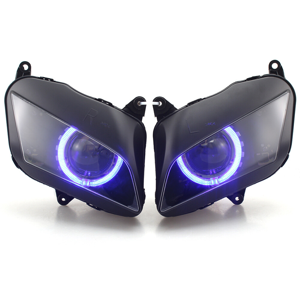 Headlight Assembly HID Projector Blue Angel Eyes For Honda CBR600RR 2007-2012 11