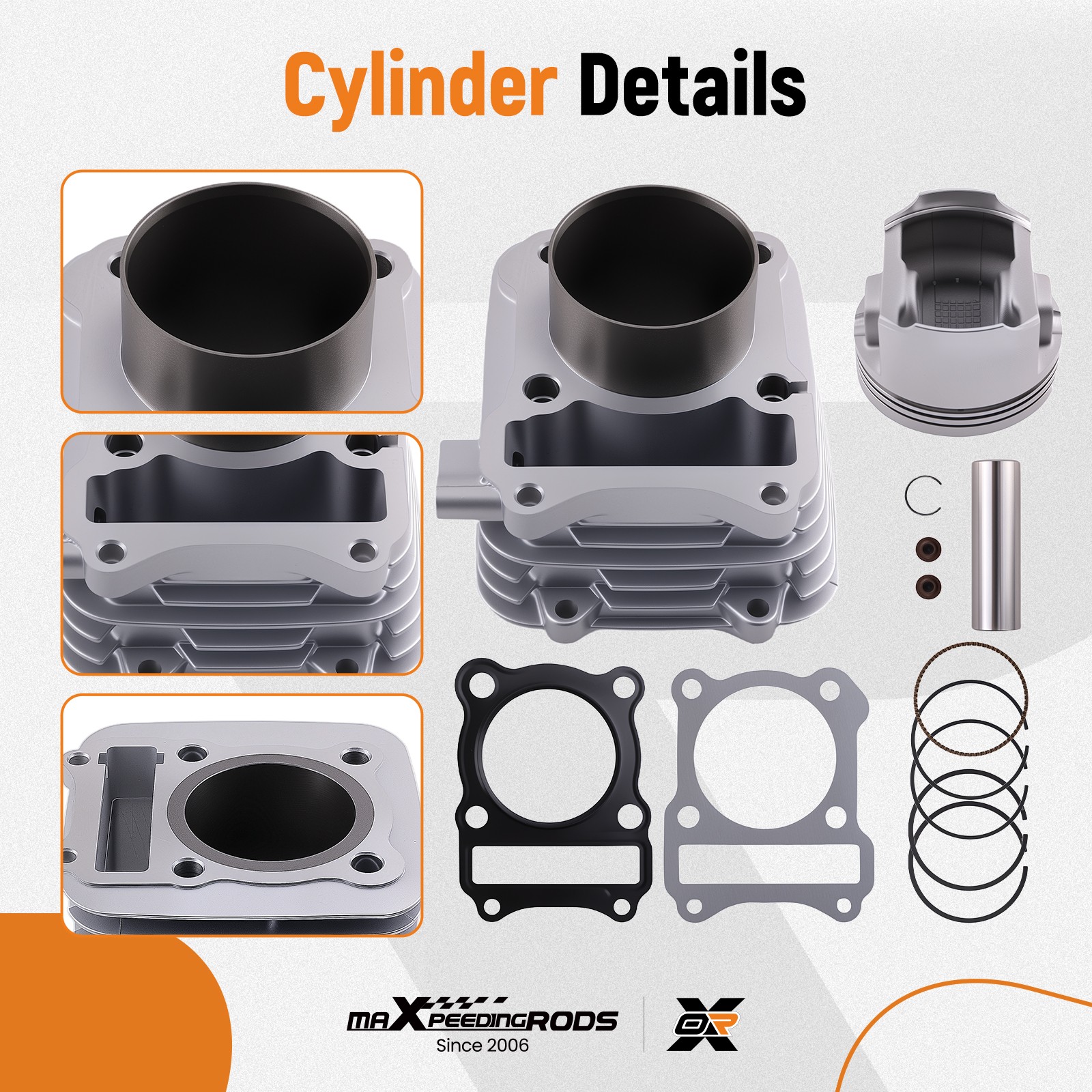 Complete Cylinder Top End Kit for Suzuki GN125 GS125 EN125 DR125 1982-2013