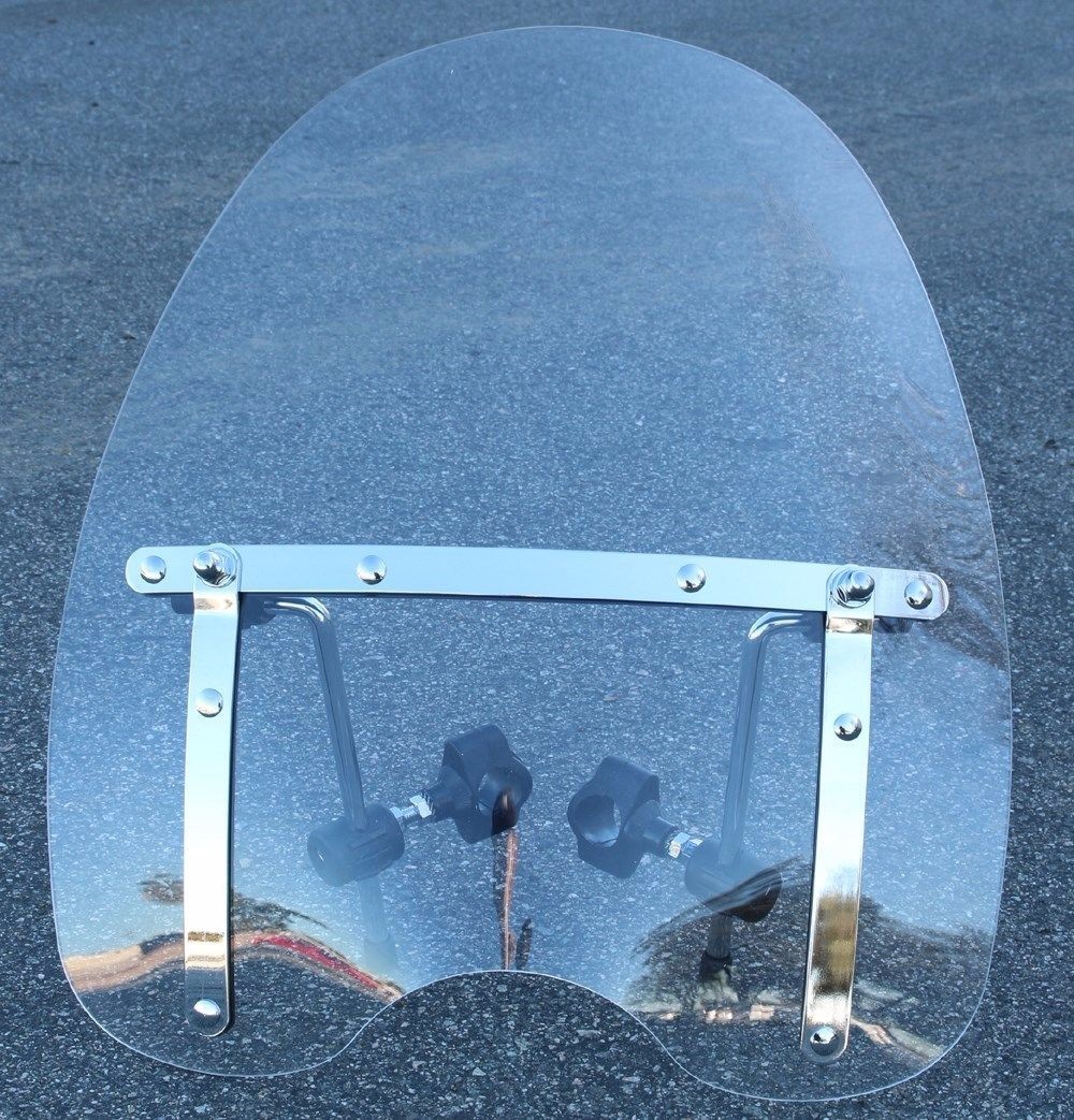 For Yamaha V Star 250 650 1100 18″x16″ Windshield Windscreen 7/8″ 1″ Handlebar