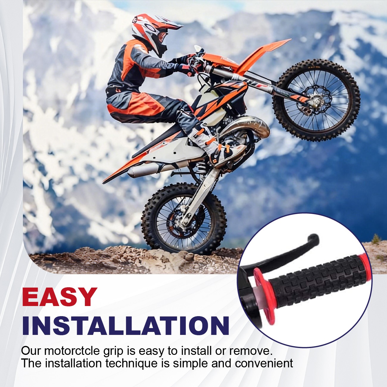 2PCS 7/8″ 22mm Handlebar Grip Soft Rubber Comfort Racing Grips for CRF150F XR 50