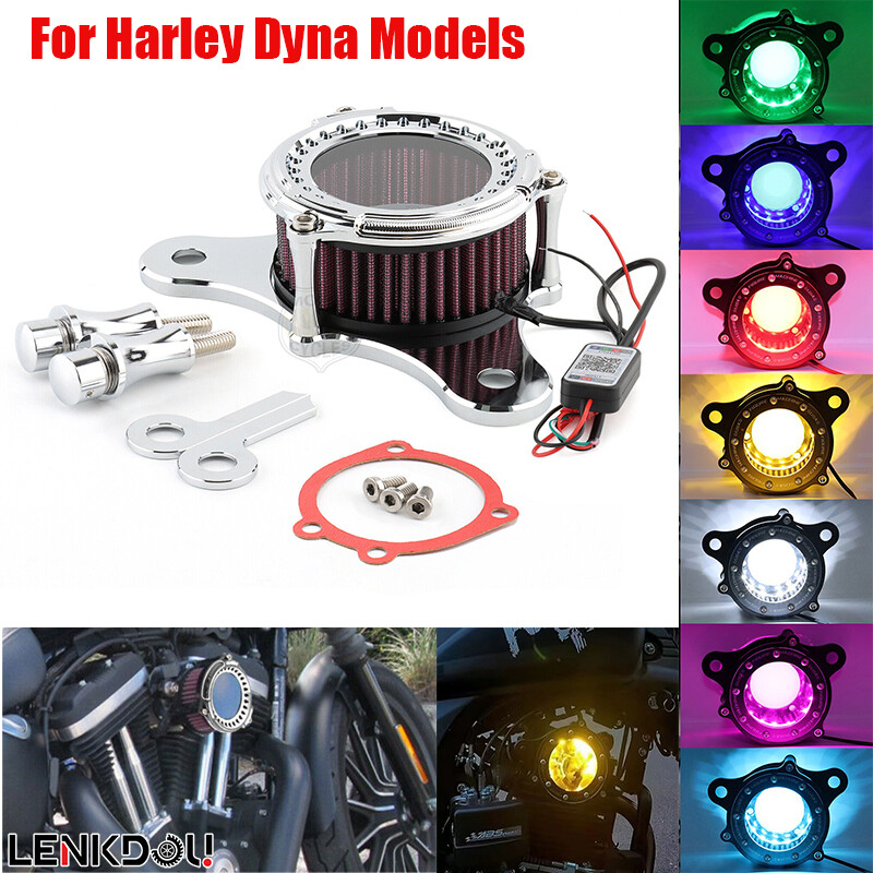LED Air Cleaner Intake Filter For Harley Dyna Electra Street Glide Road King