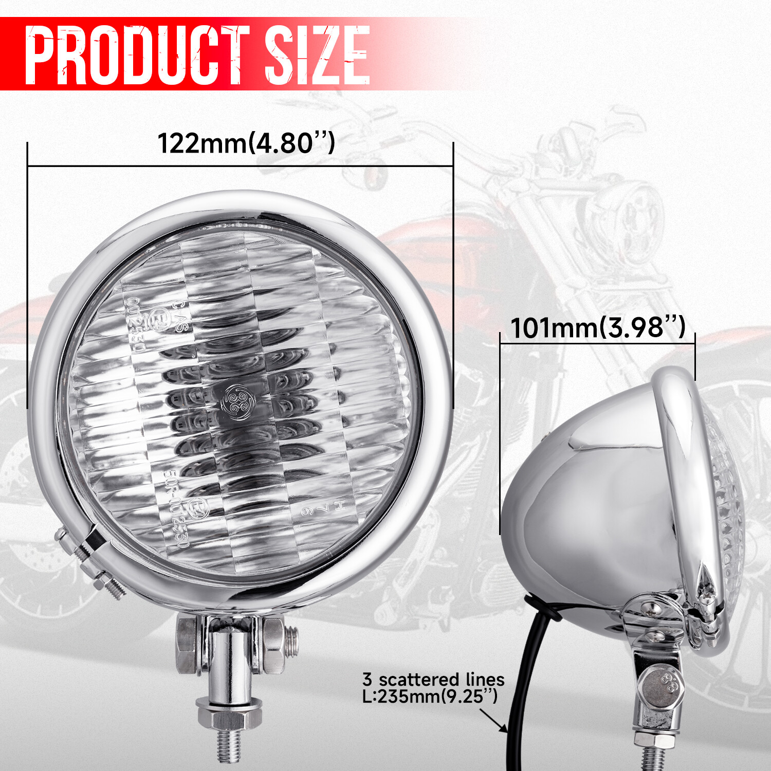 Chrome / Black Headlight Lamp Assembly fit for Sportster XL1200 Dyna Big Twins