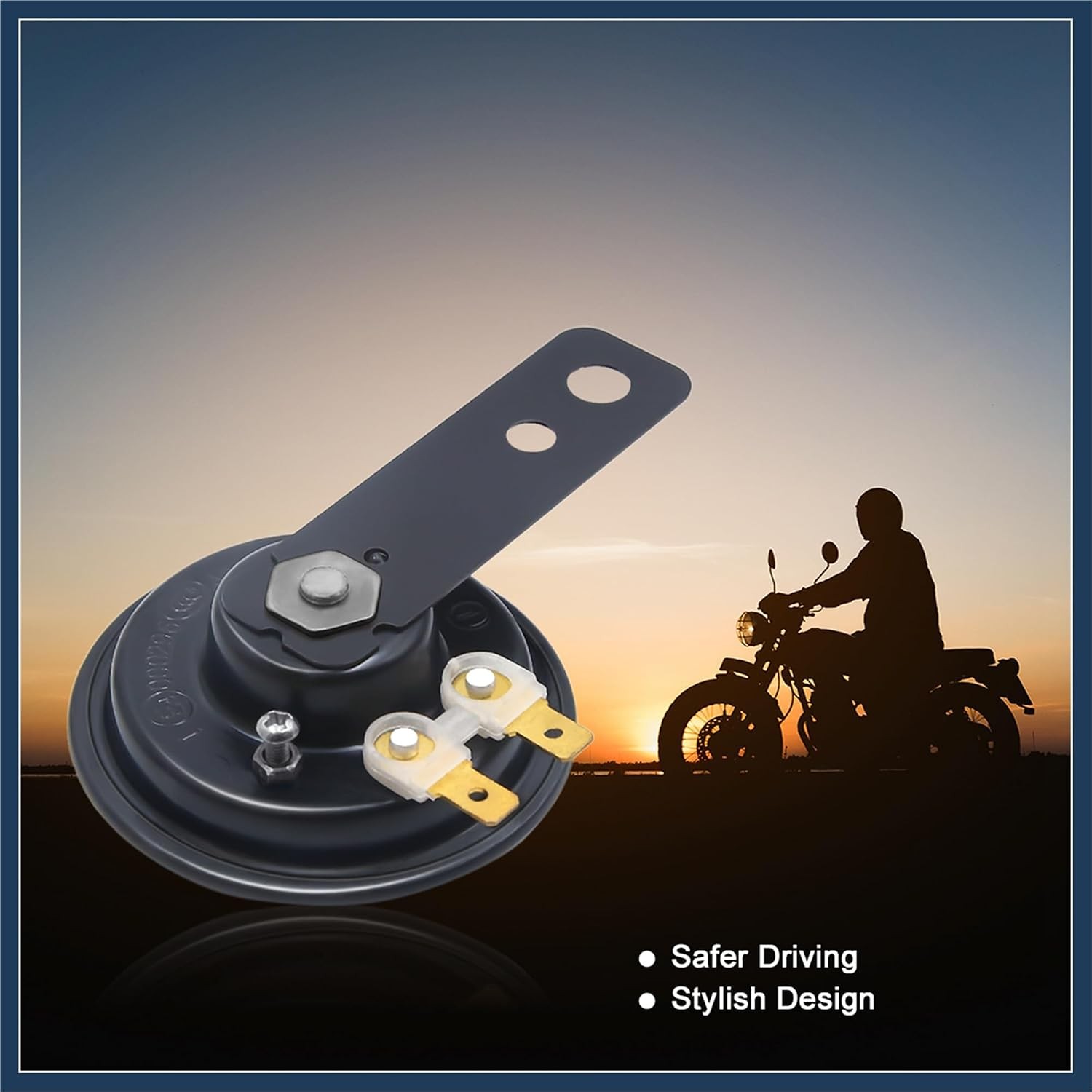 Black 6V 1.5A 110dB Metal Electric Motorcycle Speaker Trumpet