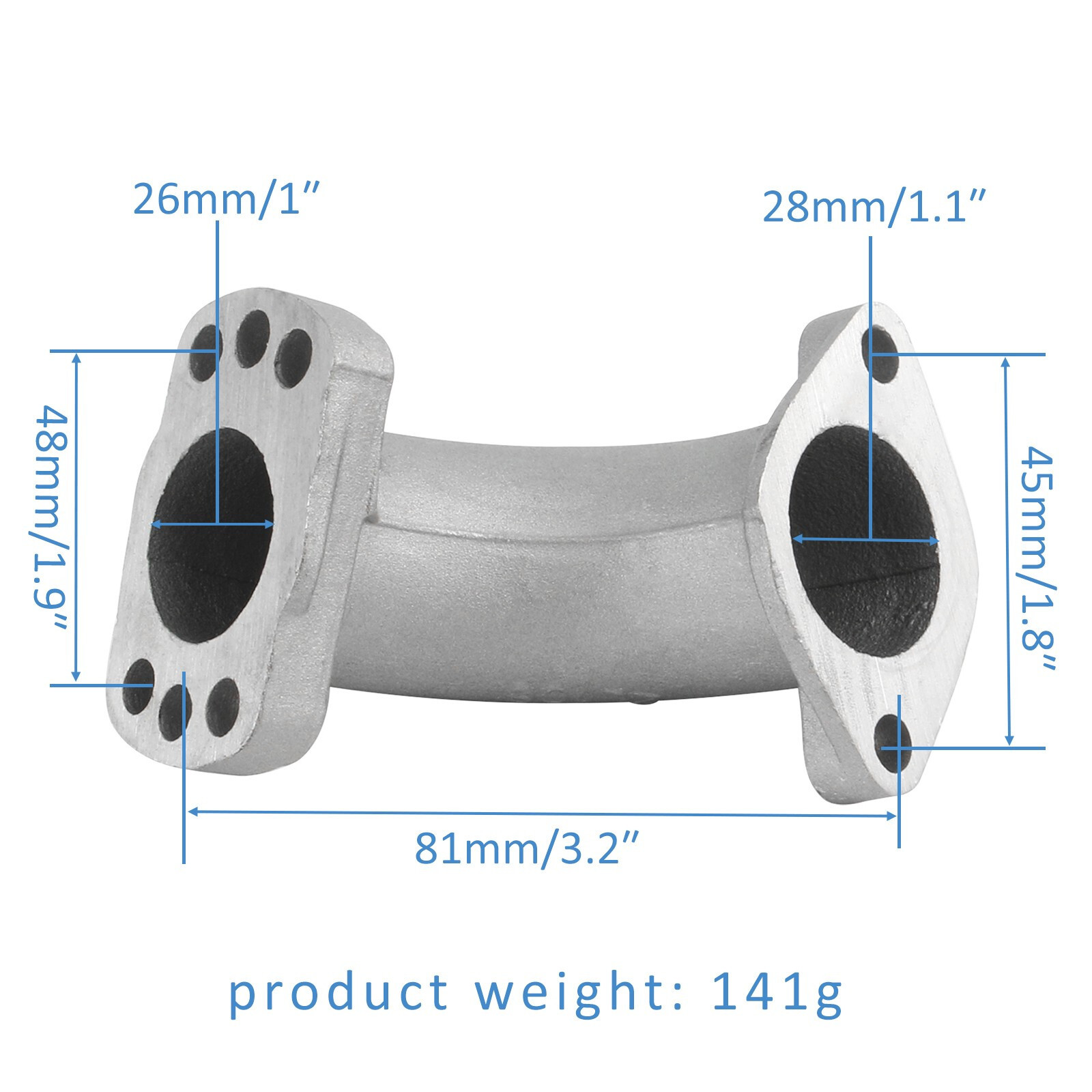 24mm Inlet Intake Manifold Pipe 125cc 150cc Lifan ATV Quad Dirt Pit Bike Go Kart