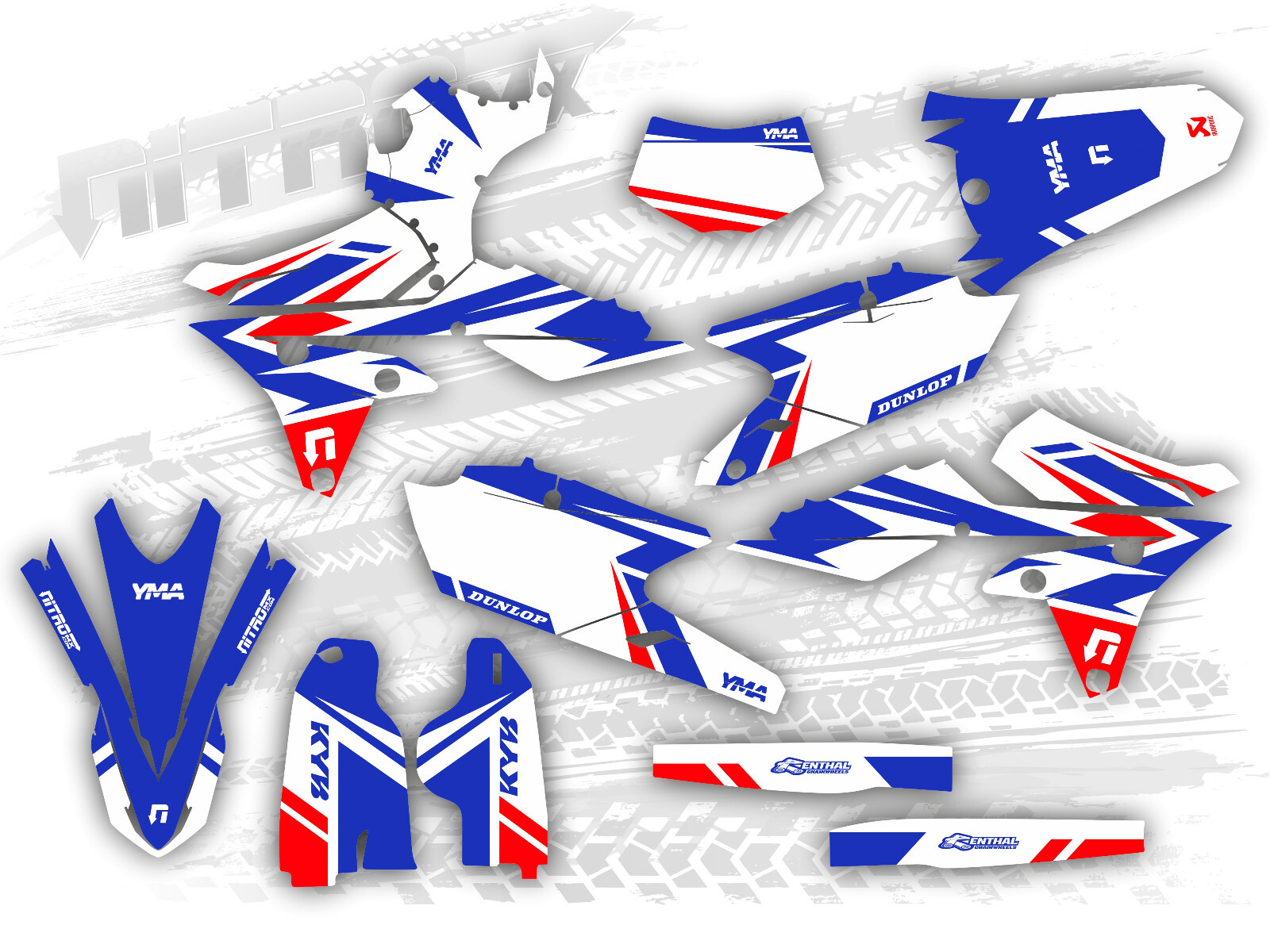 Graphics Kit fits Yamaha WR250F WR 250F 2015 2016 2017 2018 2019 WRF Decals