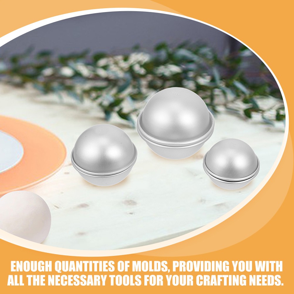 Durable Aluminum Alloy Bath Ball Mold 16Pcs Sphere Shape for Baking and Craft
